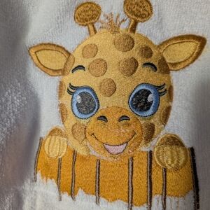 Cute Giraffe Embroidered Towel